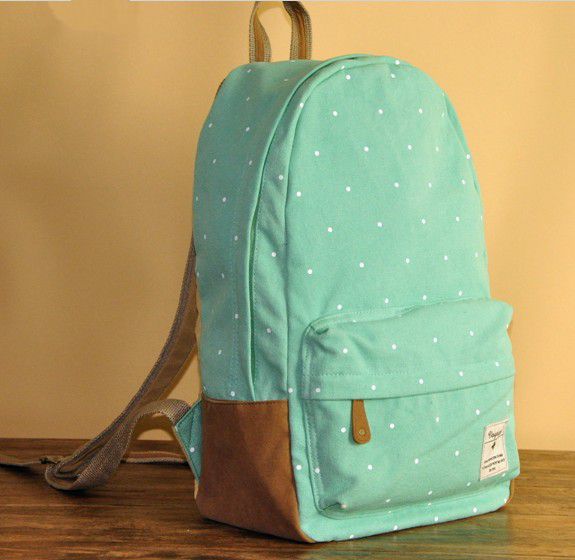 Mint Green Polka Dots Backpack on Luulla
